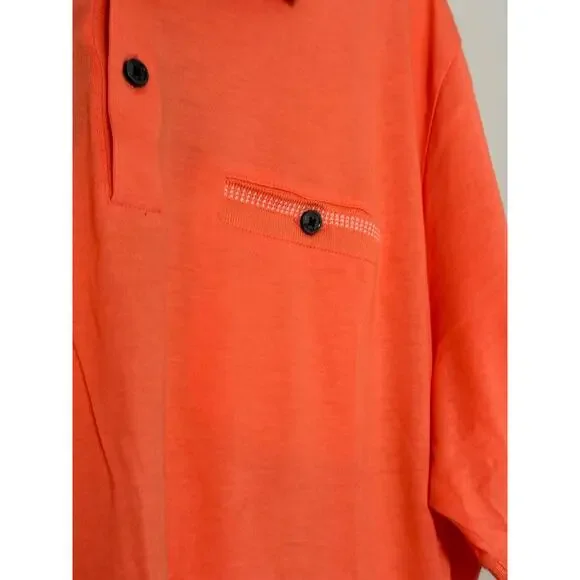 NWT Mens Ted Baker Tortila Polo Shirt with Birdseye Stripe Orange Sz 6 XXL US - Picture 7 of 12